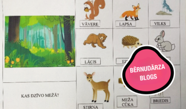 Bērnudārza bloga bilde ar bērnu dzīvvnieku darba lapu